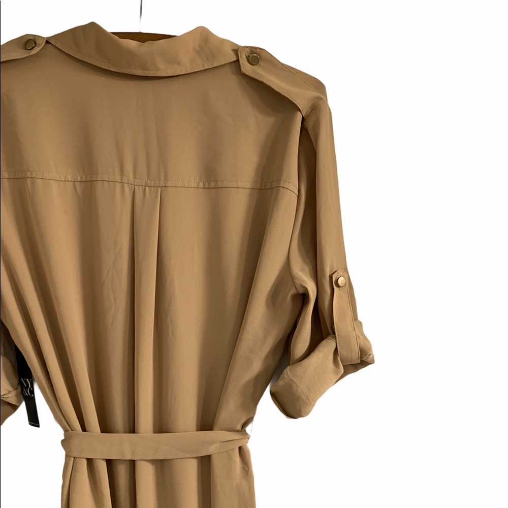 New York & Company NWT Collared Tan Shirt Dress M